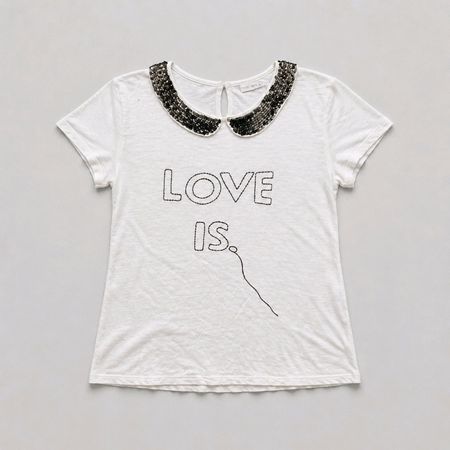Zara Shirt, Grösse S, Aufdruck Love is, Top Zustand