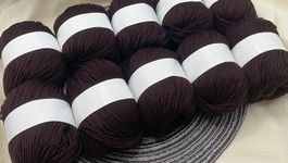 10er-Set kaffeebraune Luxus-Garnmischung