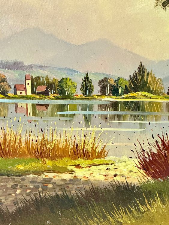 Farbenfrohes Landschaft Gemälde signier F. Grüniger (Gebraucht) in Root ...