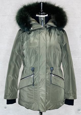 Mackage Daunenjacke mit Echtpelz dunkelgrün Damen Gr.M