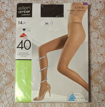 Ellen Amber Compact Light Strumpfhose 40den Gr.L Anthrazit