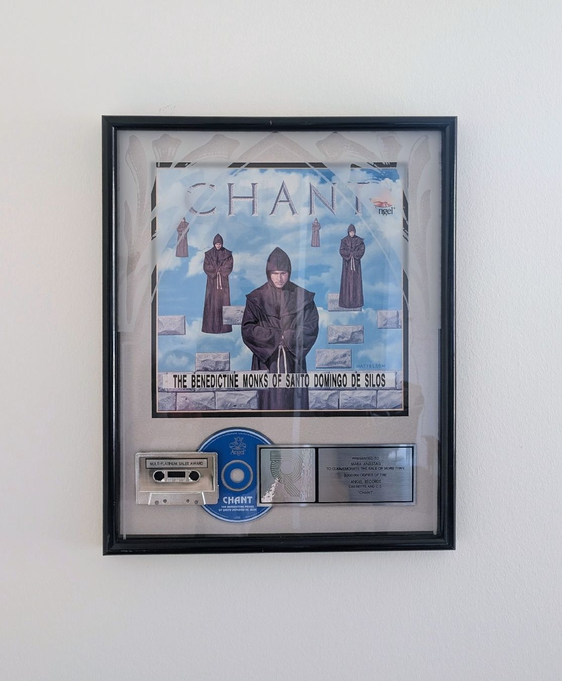 Dischi in vinile: RIAA Multi-Platinum Award "Chant" - 2 Mio. Verkäufe - Unikat – Usato da Widnau venduto da angiel02