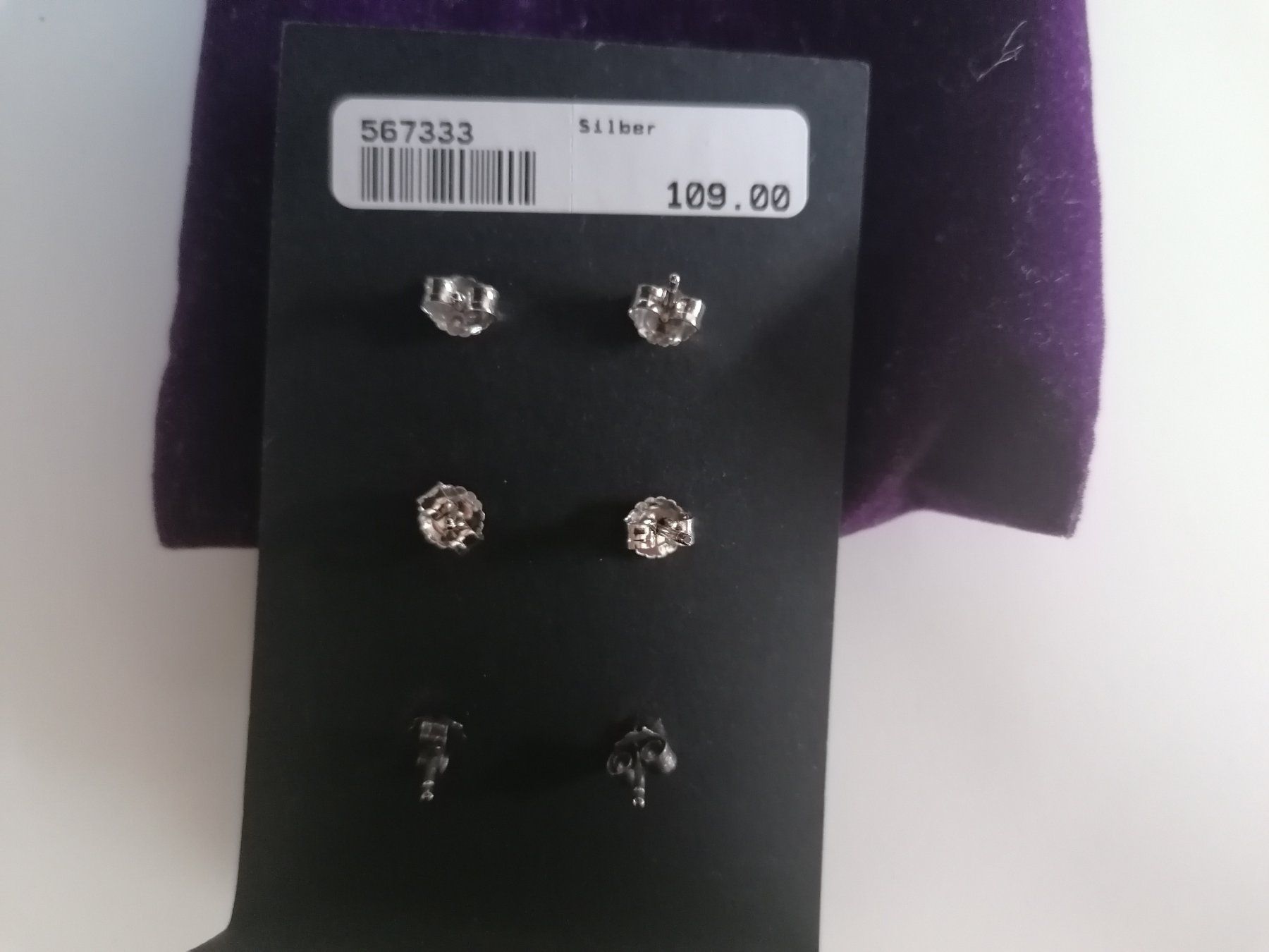 Orecchini pendenti & Orecchini a lobo: Neue 3 paar Ohrstecker, Silber – Nuovo e nell'imballaggio originale da Bottmingen venduto da dah_cfj9 1