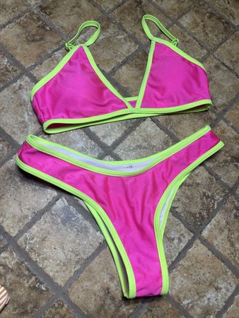 Costume da bagno bikini fucsia fluo tg S/M 👙