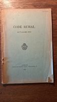 Code Rural, édition originale de 1911. Rare! 