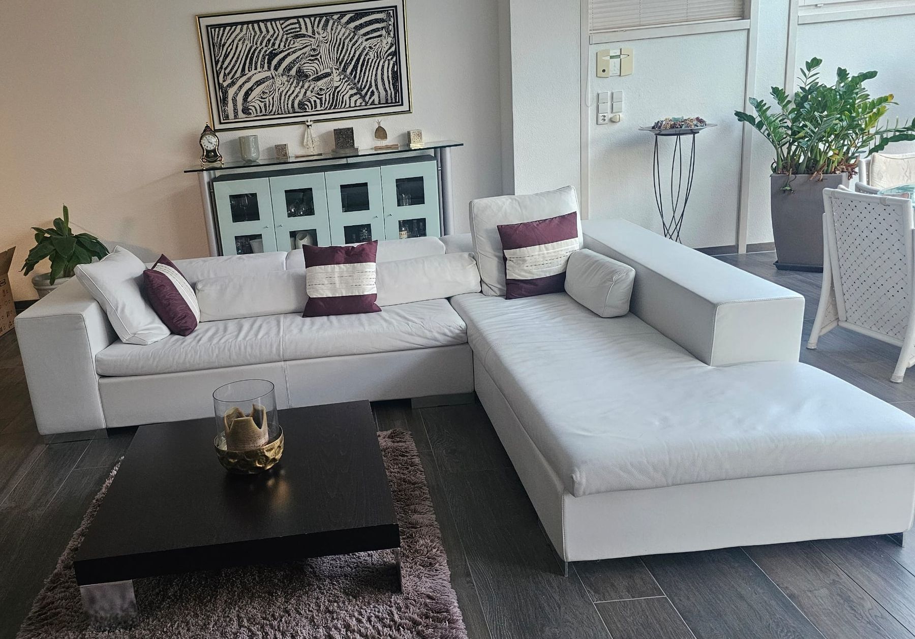 Sofas: Ecksofa, Leder, weiss – D'occasion à Freienstein par Mitenand