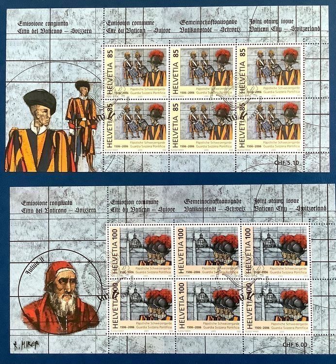 Alle Briefmarken: 2005 / Schweiz - Schweizer Garde Kleinbogen Satz ET – Neu (gemäss Beschreibung) aus Liestal von Skunk02