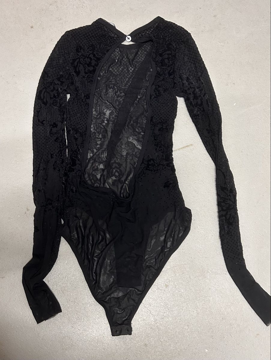 Zara Top: Body suit black long sleeve lace pattern sheer – Usato da Glattbrugg venduto da Lara_G06 1