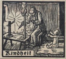 Ernst Würtenberger, Holzschnitt, 1920 - Kindheit