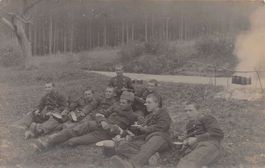 Soldaten, Feuerstelle Feldpost 1916 INFANTERIE-SCHULEN AARAU