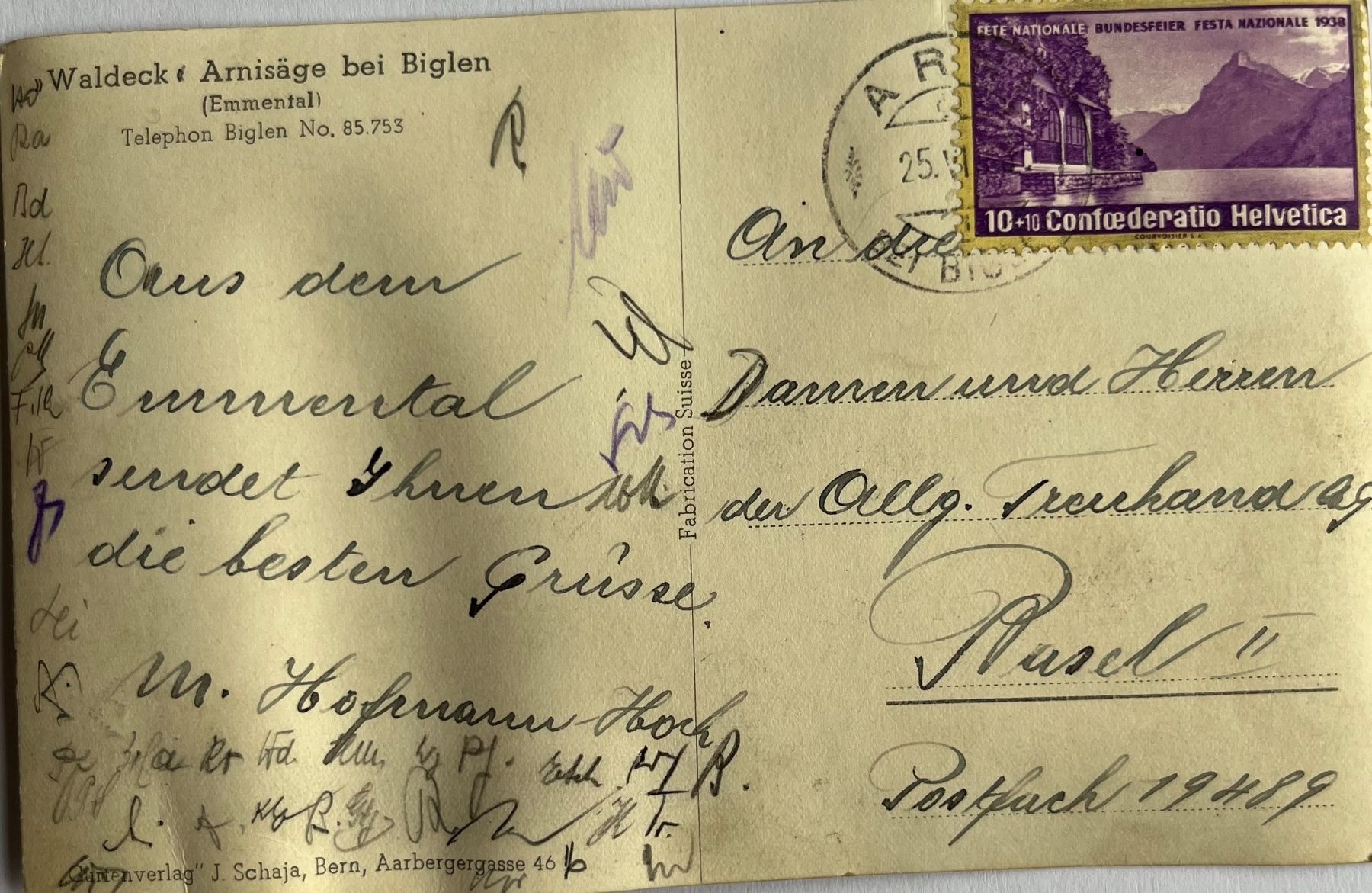 Cartoline postali: Antike Ansichtskarte Arnisäge bei Biglen – Usato da Eschen venduto da ulr_qys2 1