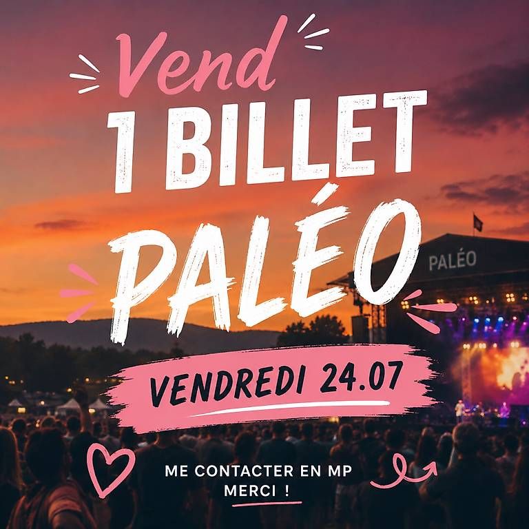 Banknoten: À vendre 1 billet paleo - vendredi 24.7 – Gebraucht aus Cheseaux-Lausanne von Fannelle01