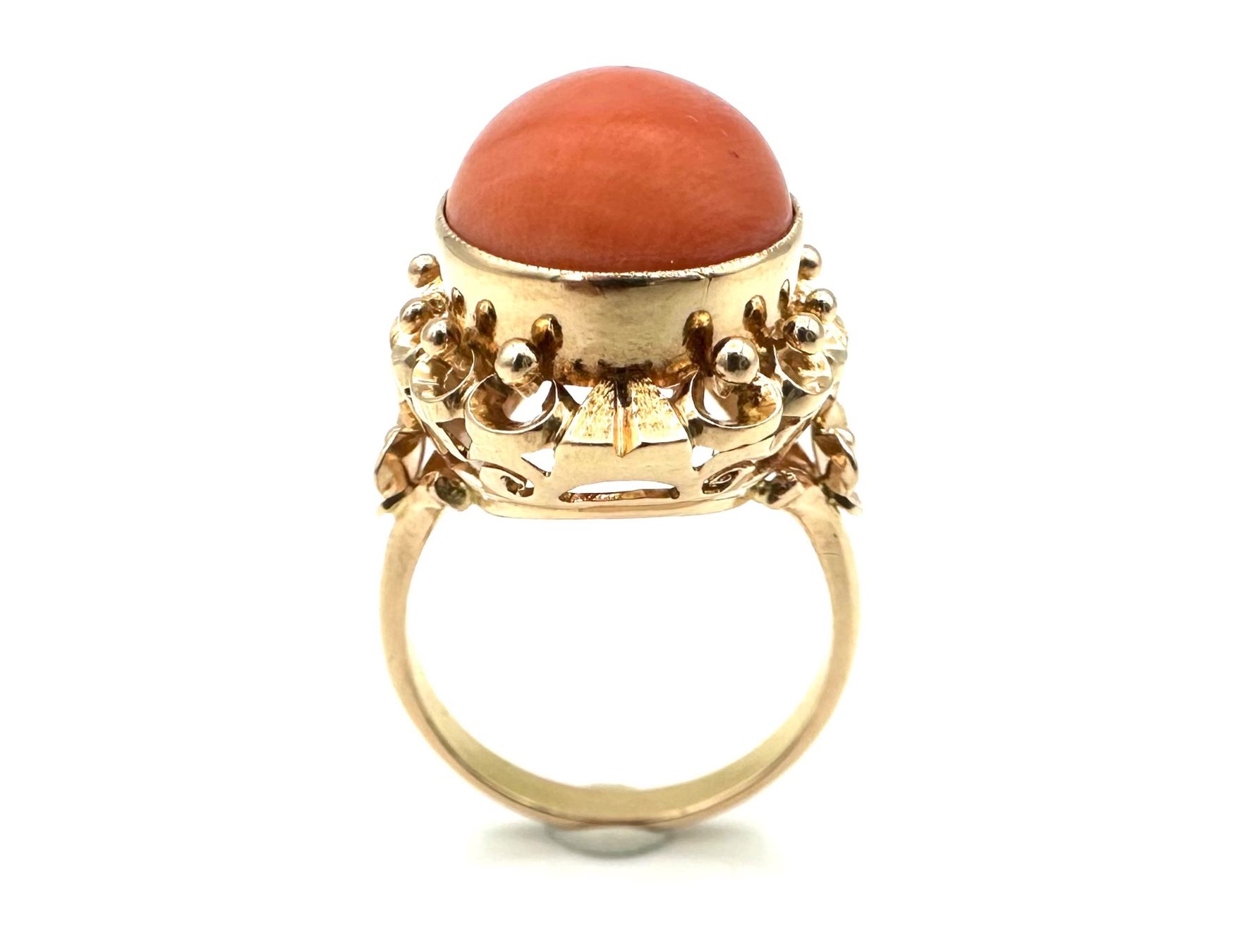 Anelli: Bague vintage or et corail – Usato da Renens VD venduto da Diademe.sarl 1