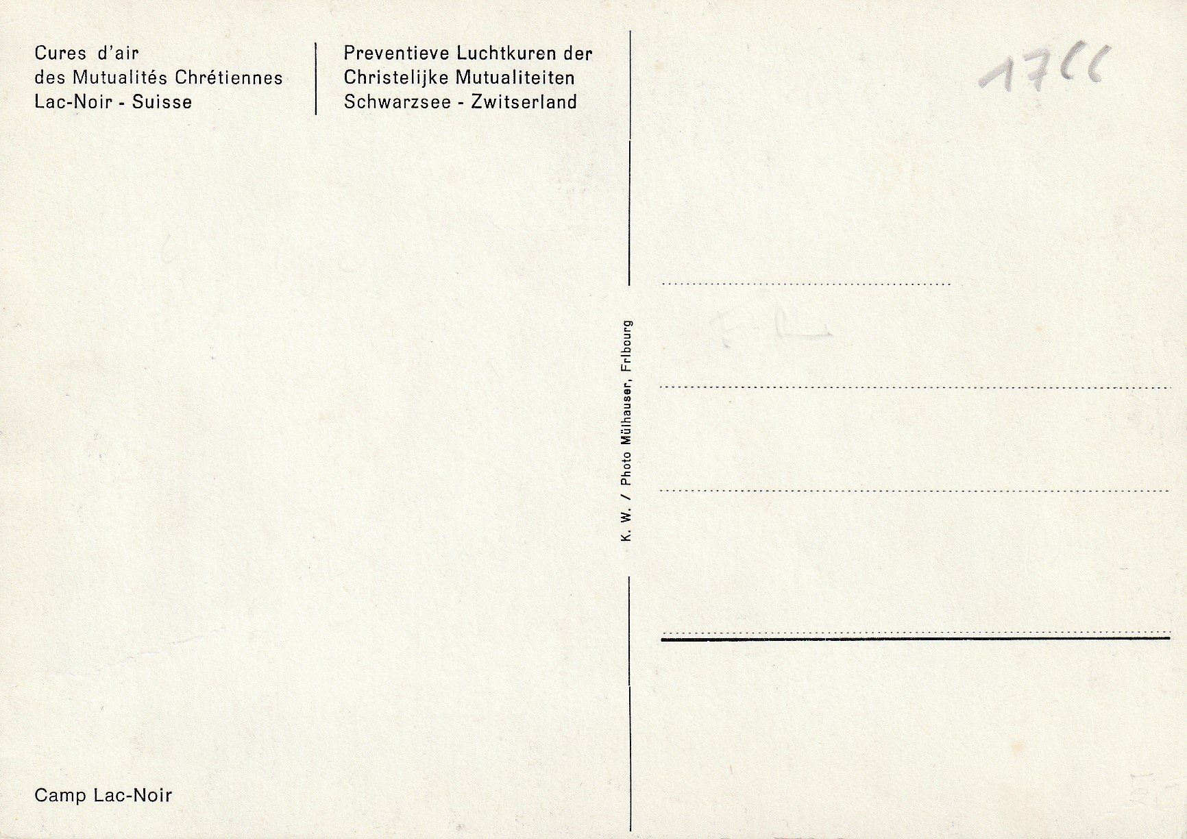 Cartoline postali: AK Schwarzsee - nicht gelaufen – Usato da Fribourg venduto da schnalla92 1
