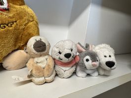 Plüschtier 4er Set Affe Seehund Hase Eisbär klein