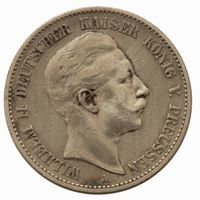 Königreich Preussen 2 Mark 1899 Kaiser Wilhelm II. Silber