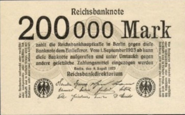 Banknoten: 200000 Mark Reichsbanknote – Gebraucht aus Cham von Chramschopf