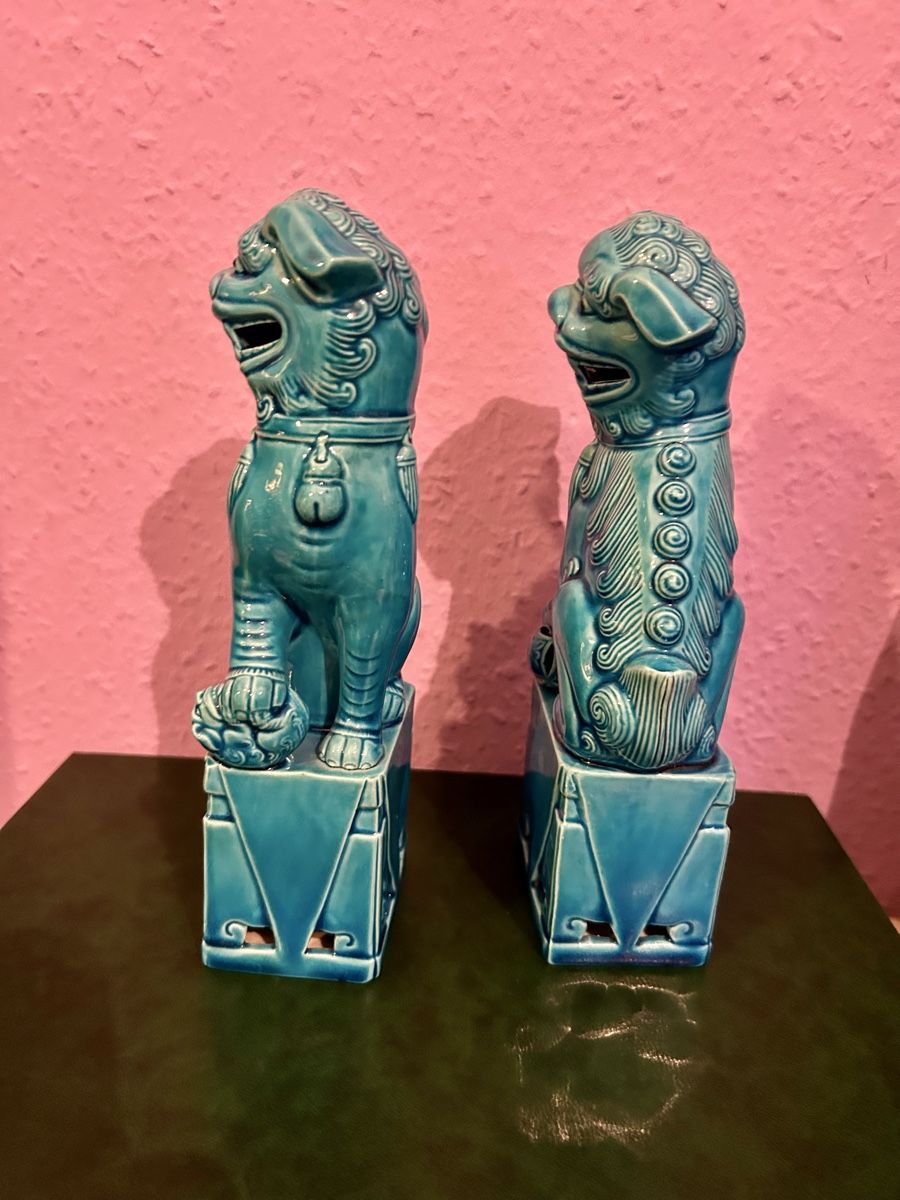 Statuette: Statuettes chinoises chiens Foo  turquoise - Déco tendance! – Usato da Petit-Lancy venduto da Pierre_le_voyageur 3