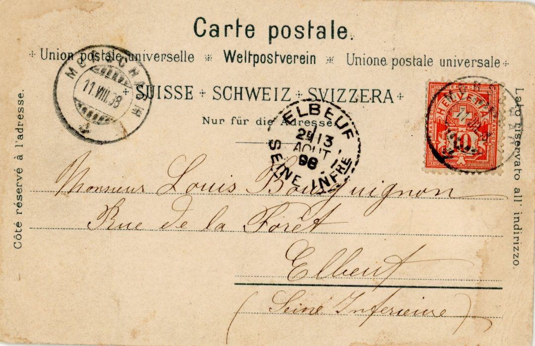 Cartoline postali: Flüelen  UR    - LITHO -      um 1898 – Usato da Brig venduto da Valcards54 1