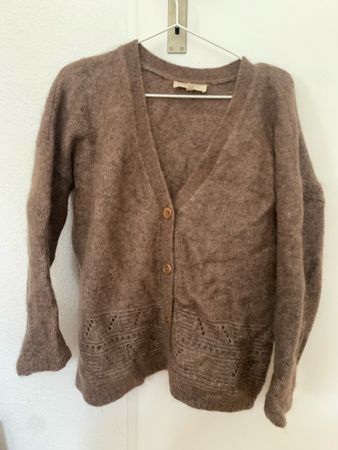 Sezane Strickjacke braun aus Mohairwolle Grösse M