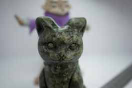 Jade Glücks    Katze  9cm x 5cm   TOPSTONE
