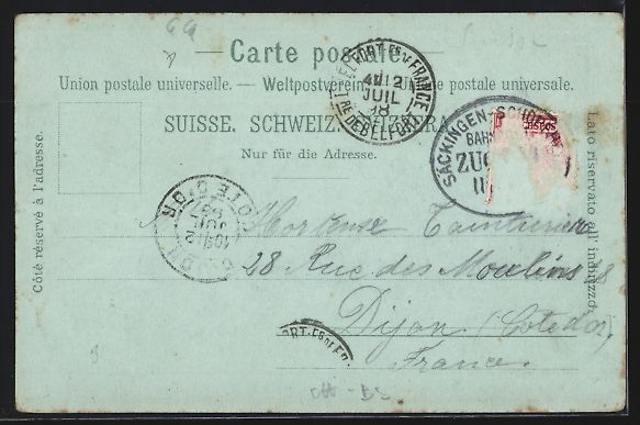 Cartoline postali: Mondschein-Lithographie Basel, Uferparti – Usato da Berlin venduto da bartko-reher 1