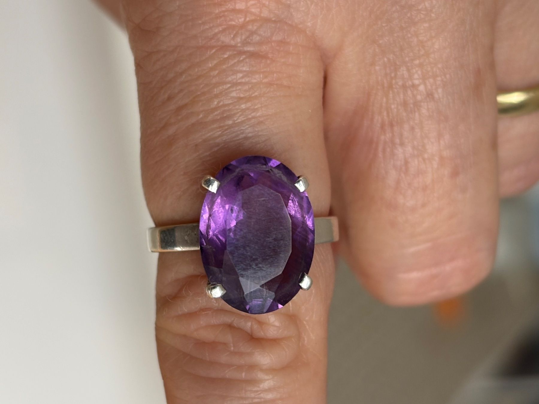 Ringe: Ring Silber 925 mit natürlichen Amethyst – Gebraucht aus Stein AR von EvaL056