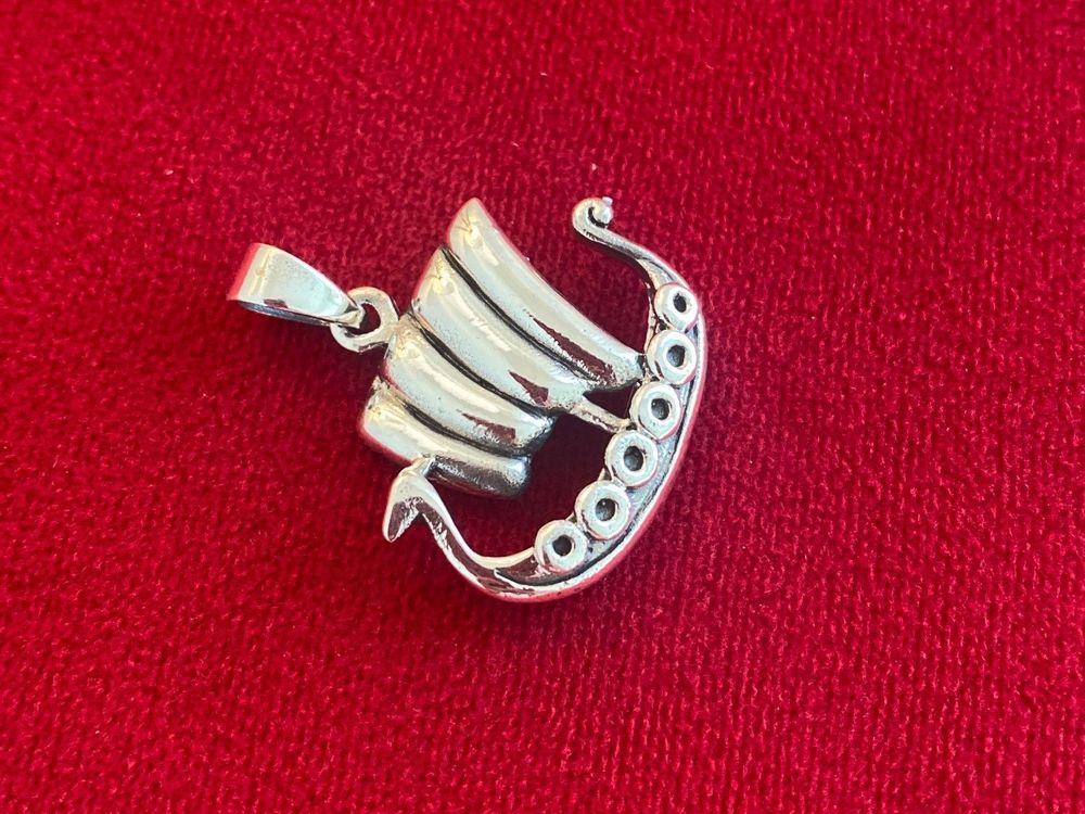Miniblings Wikinger-Schiff Anhänger Aus Versilbertem Metall - 25 Mm, Perfekt Für Ketten & Bettelarmbänder