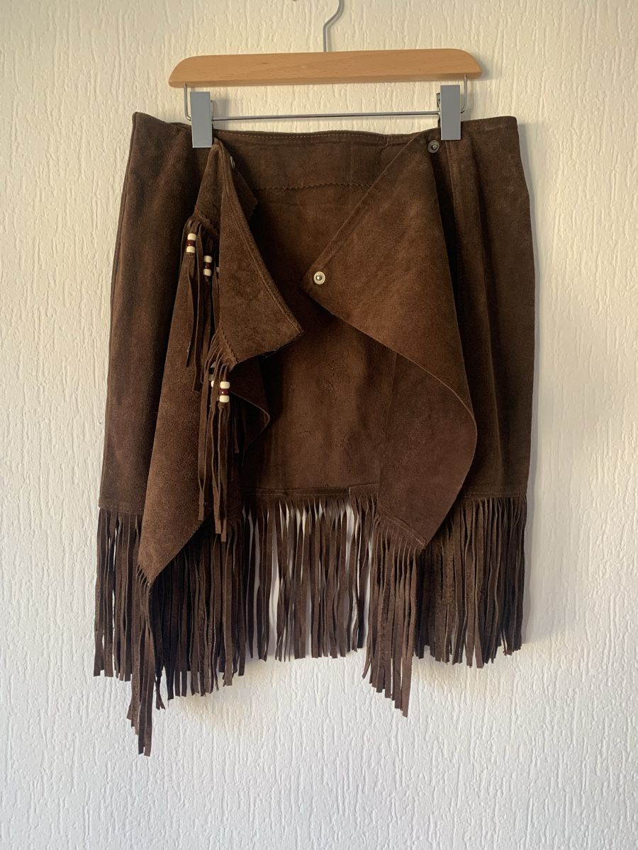 Gonne: Jupe daim marron - western - franges et perles - L – Usato da Lausanne venduto da Xiaoxi 5
