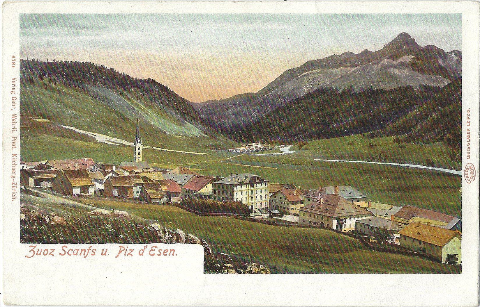 Cartoline postali: Zuoz  Scanfs  u.  Piz  d'  Esen. – Usato da Bütschwil venduto da Jackson1A