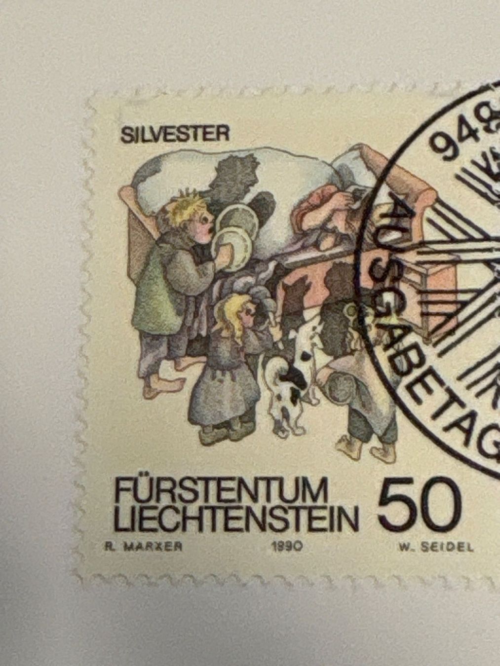 Tutti i francobolli: Liechtenstein Maximum Karten, Winterbräuche IV, 1990 48 – Usato da Ibach venduto da lisch3 3