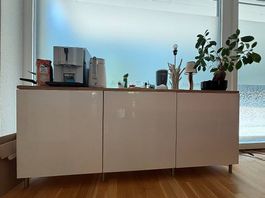 Sideboard wie Neu - Weiss mit Holzbedeckung