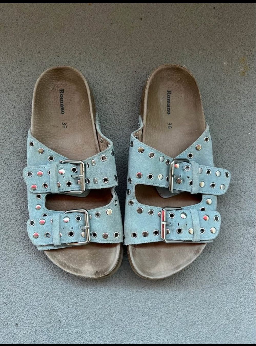 Scarpe da uomo: Simil birkenstock azzurri con borchie n36 – Usato da Lausanne venduto da eli_klm7