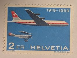 SWISSAIR 50 JAHRE 1919-1969, postfrisch, 2 CHF
