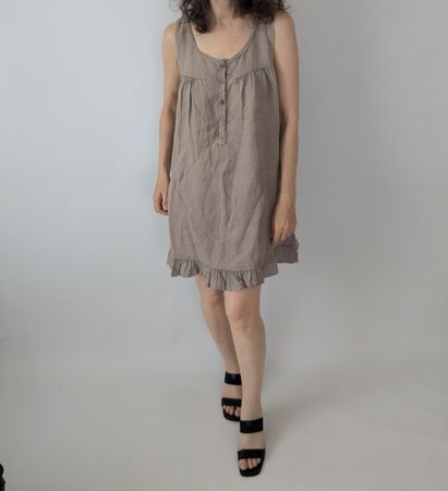 Kleid Leinen beige Grösse M