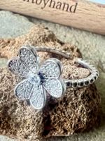 Funkelnde Blüte – Silberring 925 JVG - Gr. 51 verstellbar