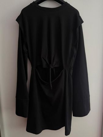 Black cotton dress with cutout, Size M