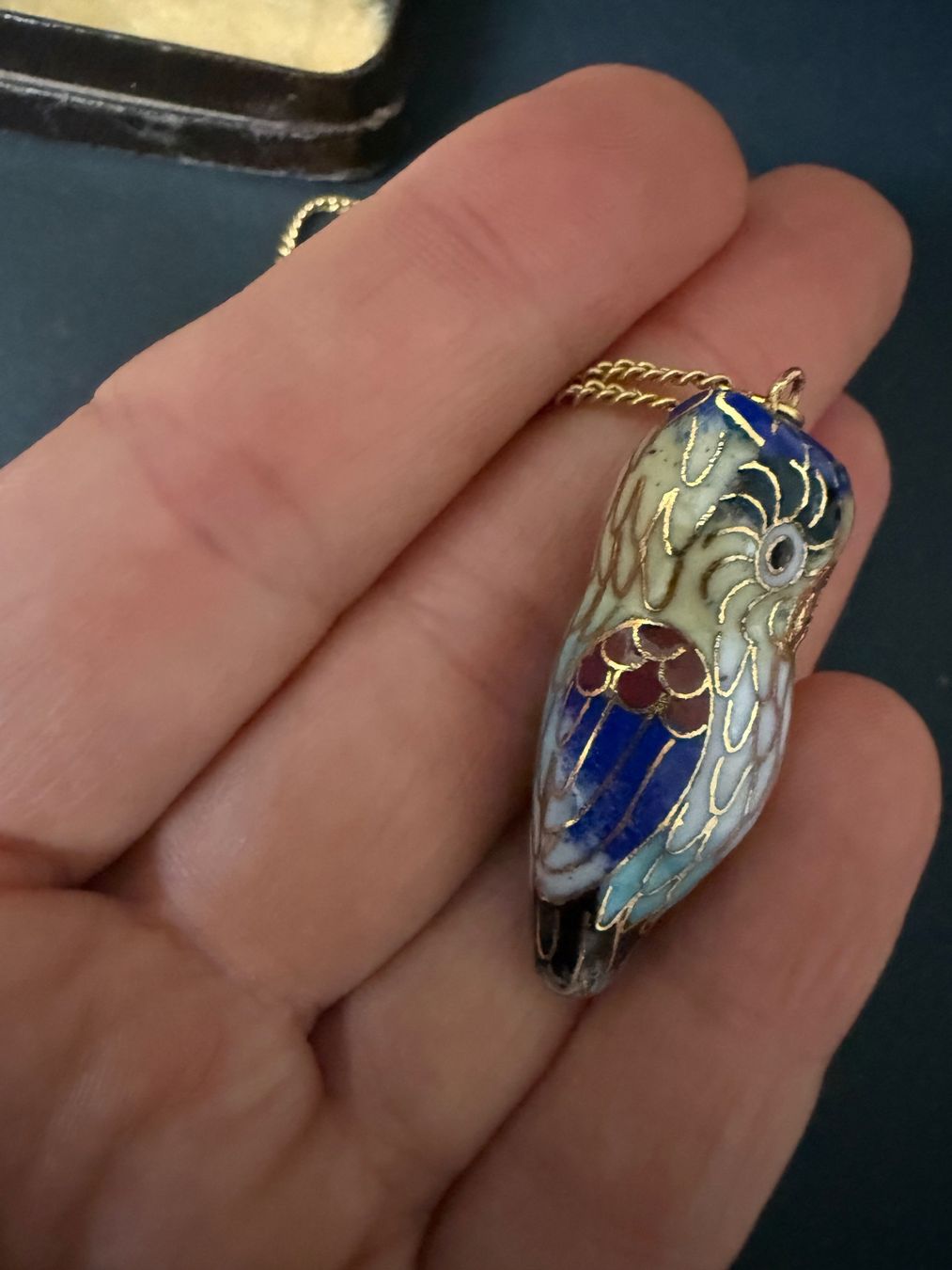 Catenine: Vintage Kette mit Cloisonné Anhänger – Usato da Spiegel b. Bern venduto da Rogger72 3