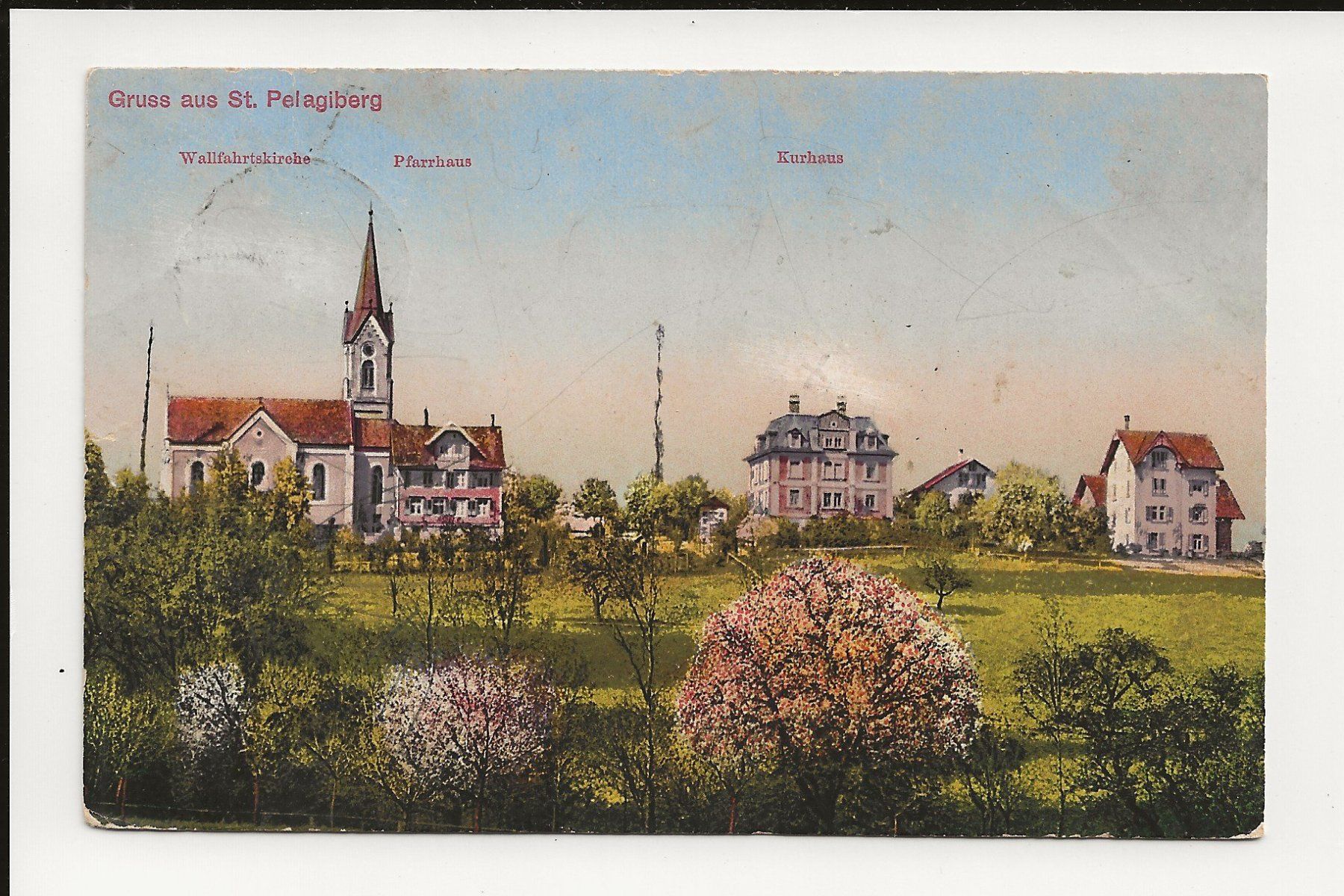 Cartoline postali: AK 1913 Gruss aus St. Pelagiberg - Wallfahrtskirche – Usato da Greifensee venduto da 315WDO