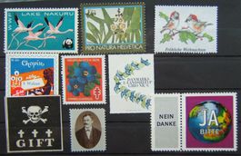 LOT VIGNETTEN WWF / TIERE / WEIHNACHTEN / CHOPIN / DÄNEMARK