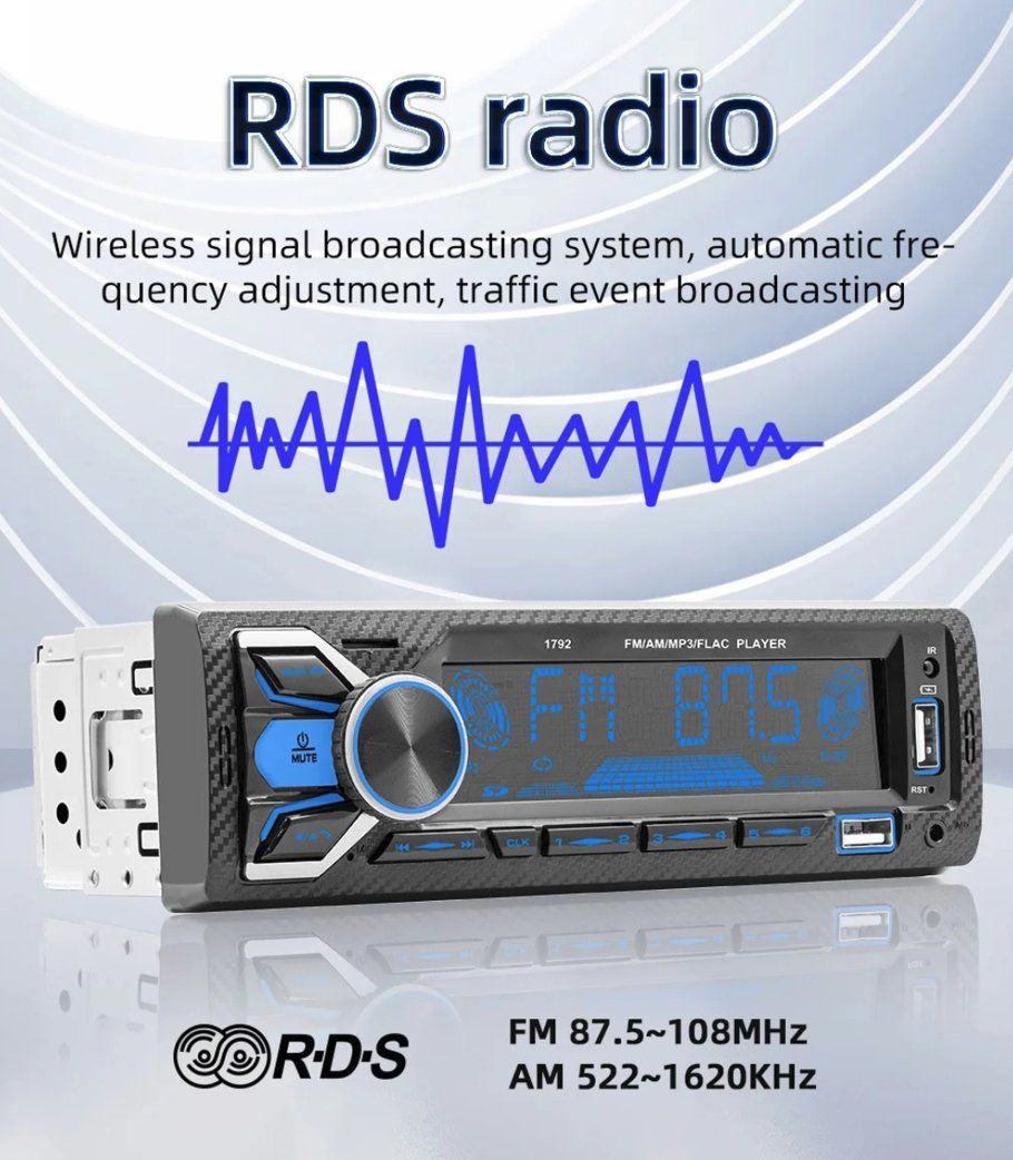 Radio: Autoradio 1DIN 1792 - Bluetooth, USB, AUX, FM, RDS – Nuovo e nell'imballaggio originale da Corcelles-près-Payerne venduto da FactoryofSound 4