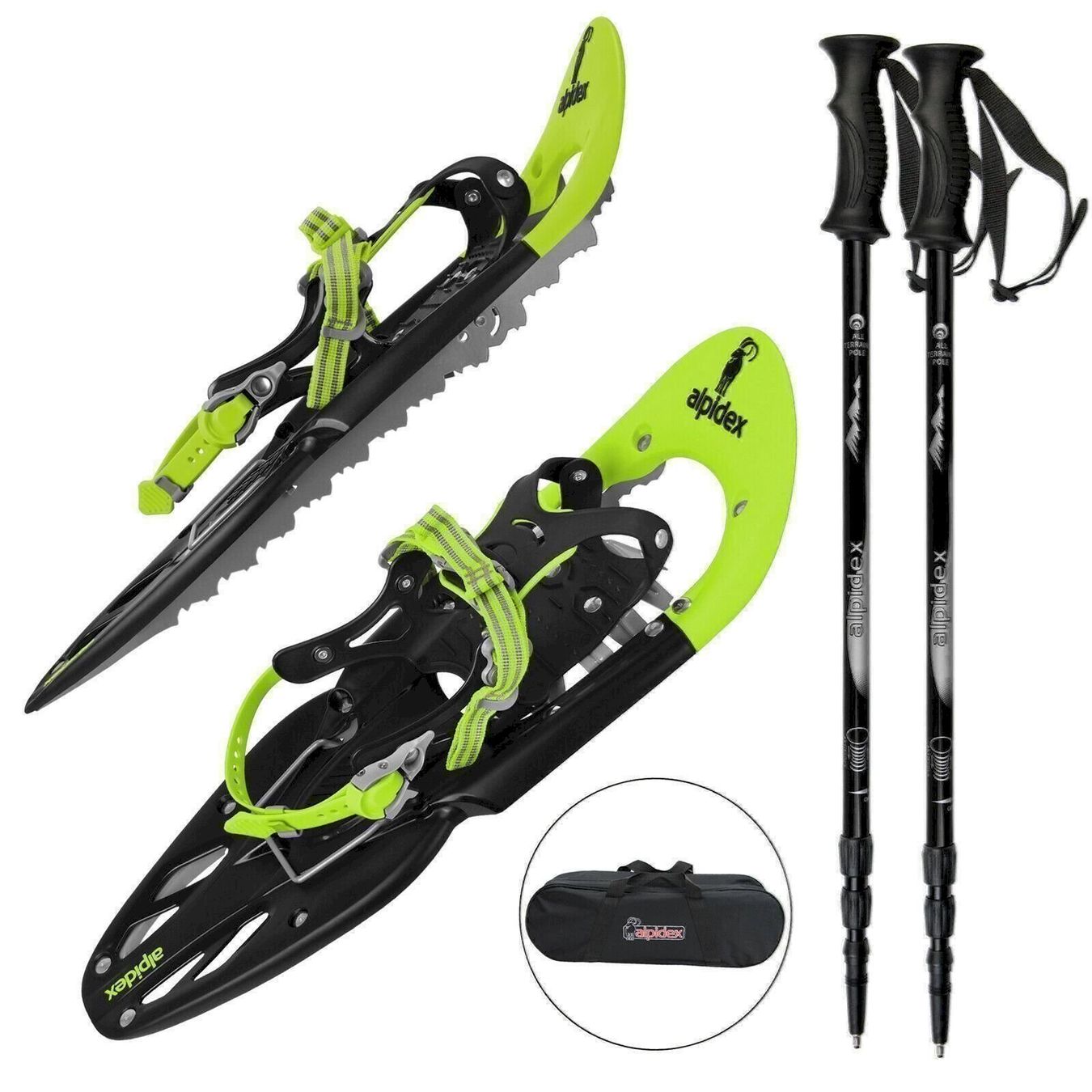 Skis: ALPIDEX Schneeschuhe Lime & Tragetasche – Neu und originalverpackt aus Bottighofen von zaap