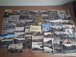 90 antike Aks/Pks Schweiz+Ausland. Gelaufen