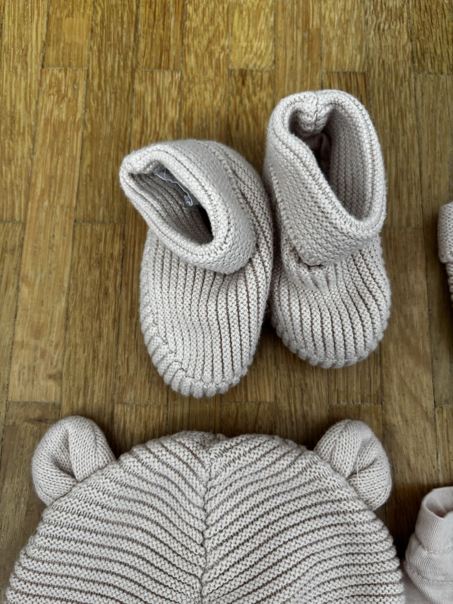 Vertbaudet Lotti & Set di vestiti: Ensemble Bébé Tricoté - Bonnet Ours, Chaussons & Mitaines – Nuovo (secondo la descrizione) da La Chaux-de-Fonds venduto da Elora237 2