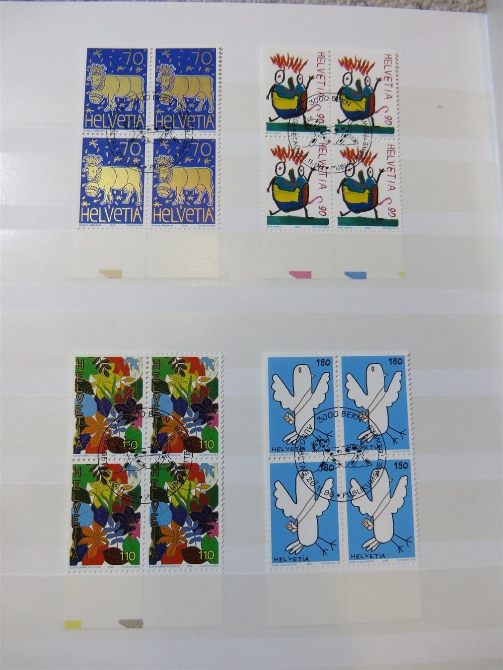 Alle Briefmarken: 1996 4er-Blocks ET inkl. PJ + PP – Gebraucht aus Spiez von Crazyduck 2