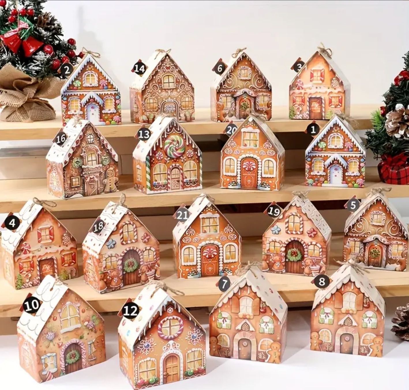 Tutte le decorazioni: 24 Stück Lebkuchenhäuser – Nuovo e nell'imballaggio originale da Wagenhausen venduto da Svema
