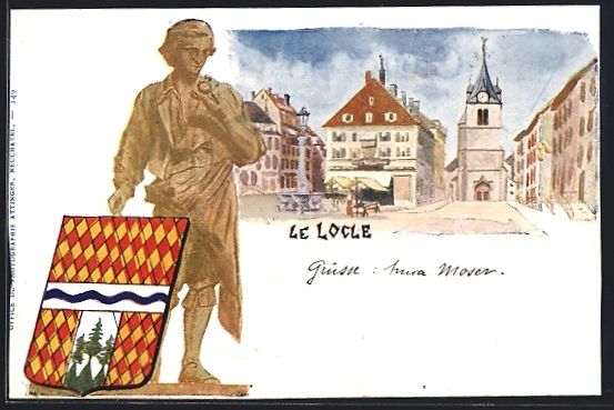 Cartes postales: Le Locle, Marktplatz mit Geschäft u. Tu – D'occasion à Berlin par bartko-reher