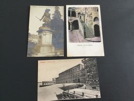 Firenze, Torino - 3 ca 120 Jahre alte Postkarten
