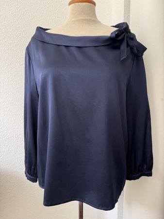 Chemisier Pennyblack bleu marine, taille 36-38, soie elastan