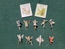 9 Elfen Figuren (Flower Fairies) + 2 Bücher